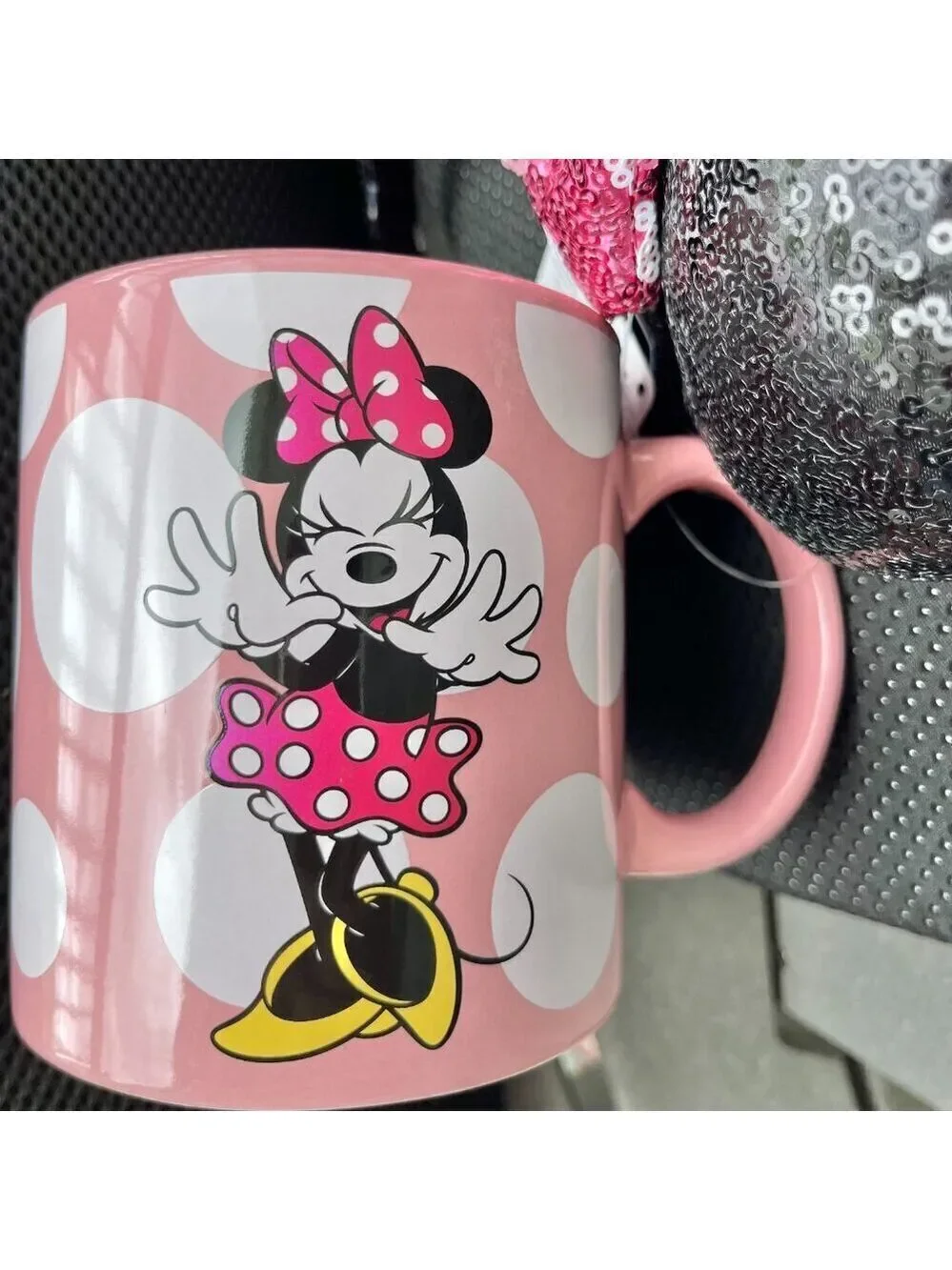Disney Minnie Mouse Mug & Headband Set Pink Polka Dot NWT